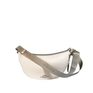 NWT Coach Pace Shoulder Bag in Chalk | Leather Crescent Bag | Style CT644